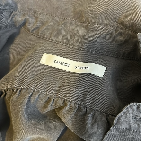 SAMSOE SAMSOE Lizzy Shirt Dress in Grey Long Puff Sleeve Drop Waist SzSmall - Picture 8 of 10